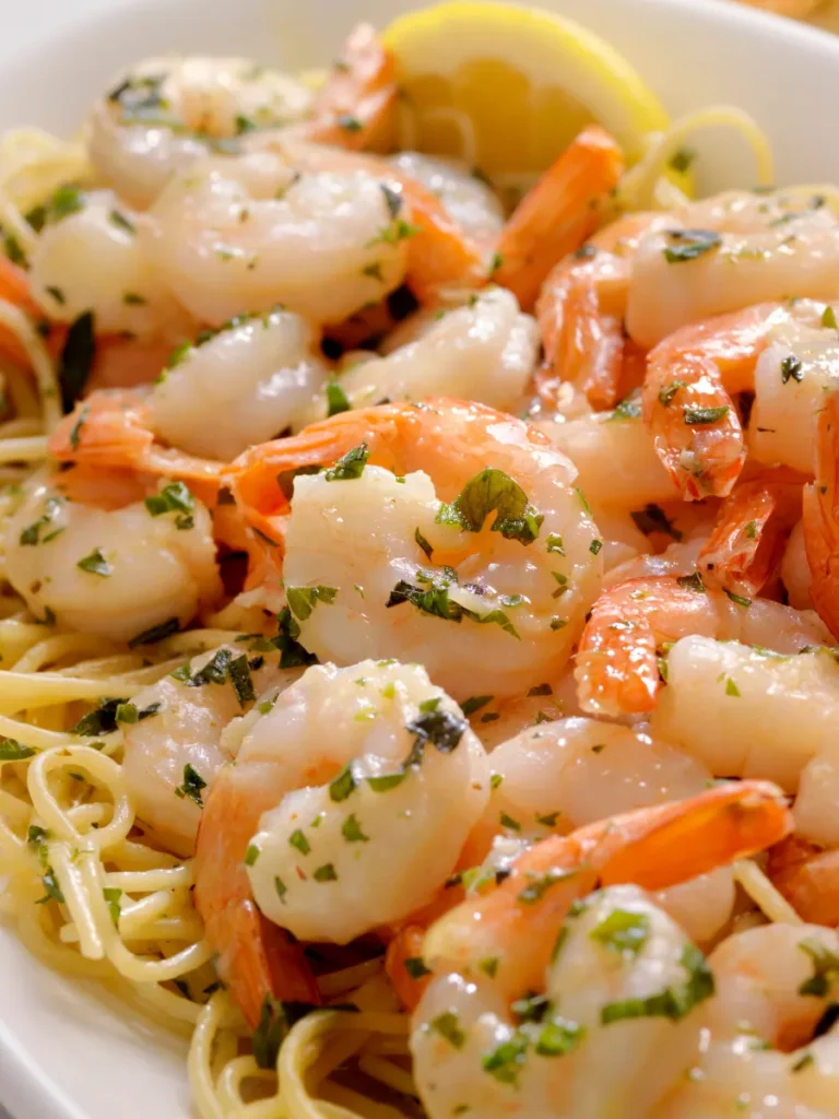 Garnelen mit Knoblauch-Pasta